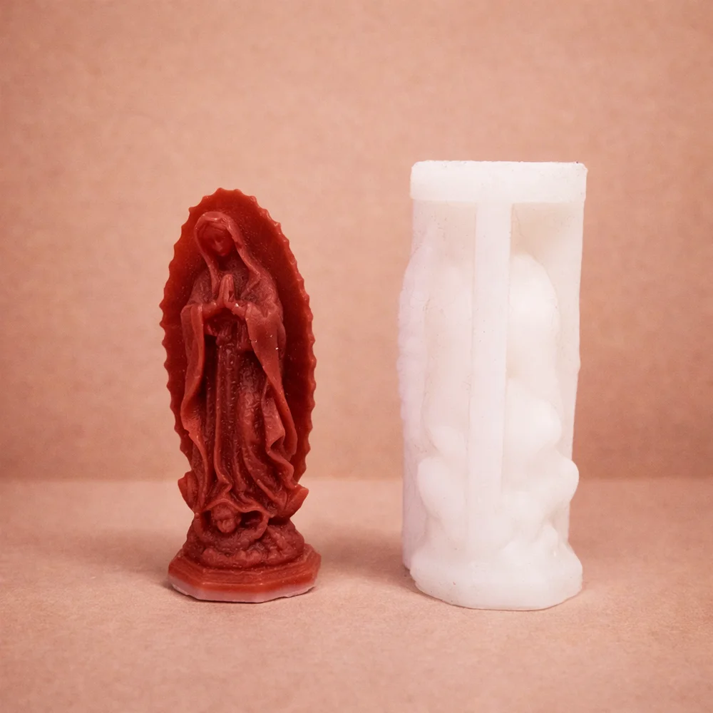Molde de Silicona con forma de Virgen de Guadalupe 1 molde resina virgen costa rica